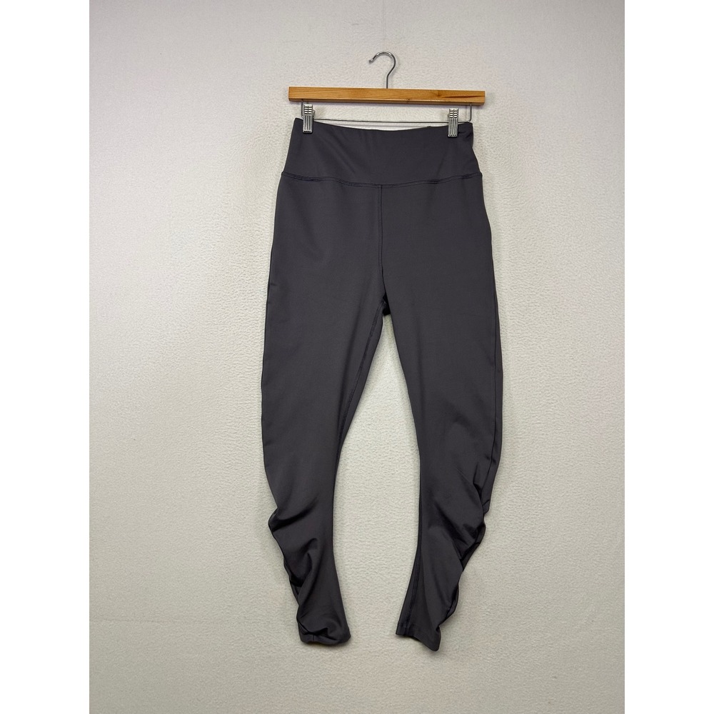 Athletic Athleisure X by Gottex Women Large Gray Ruched Ankle High Rise Leggings